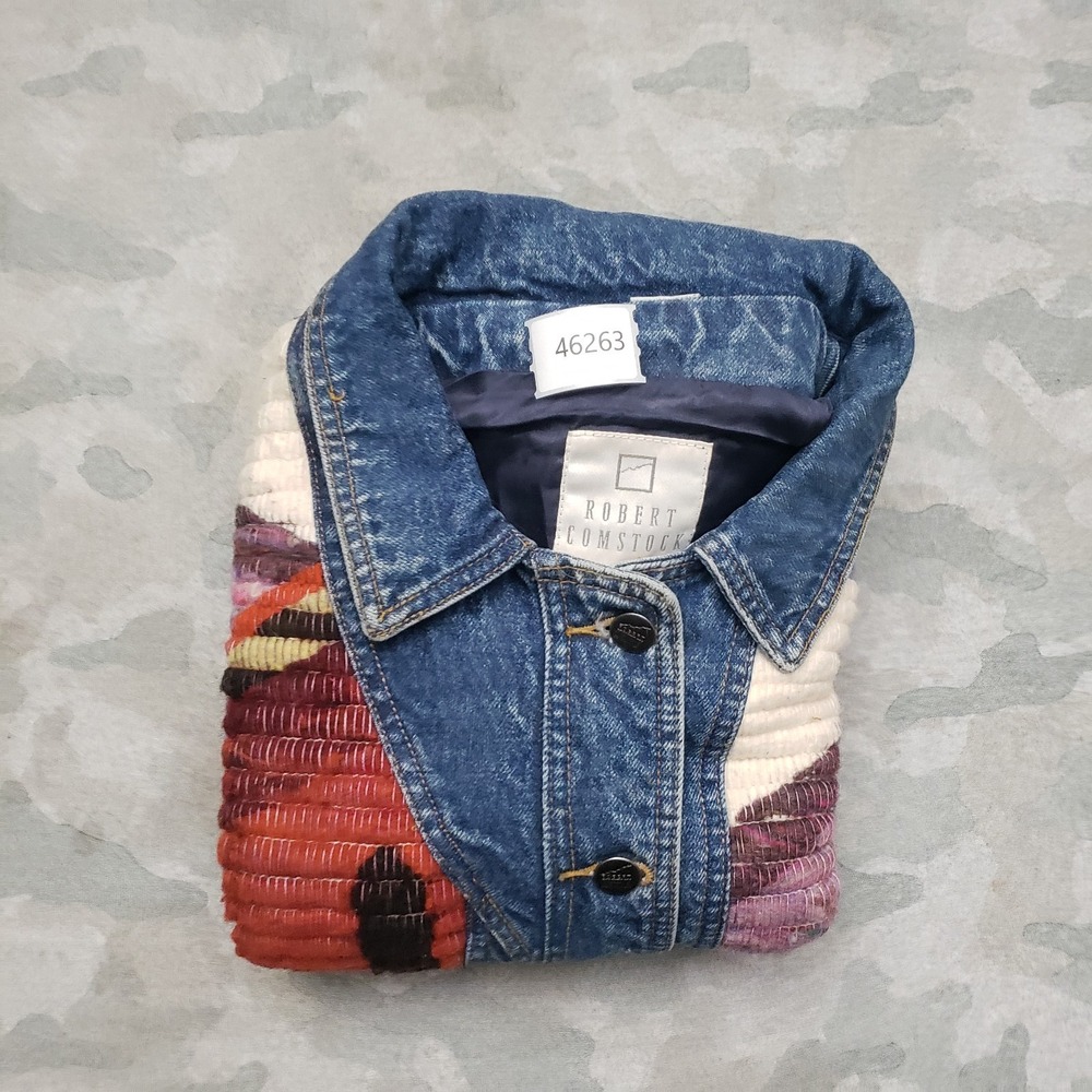 Vintage Robert Comstock Vest Womens 10 Blue Tapestry Denim Sleeveless - Picture 12 of 12